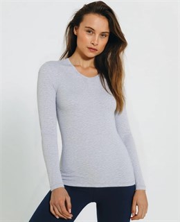 Bambus LS Slim T-shirt Light Grey Melange